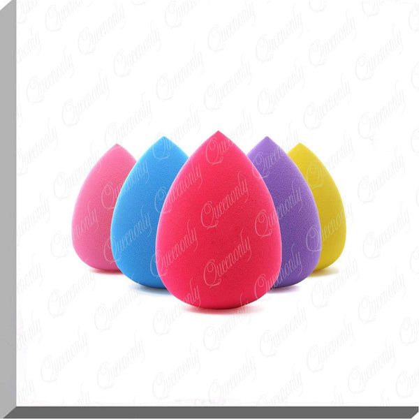 5pcs Smooth Cosmetic Puff Dry Wet Use Makeup Foundation Sponge Beauty Face Care Tools Accessories Water-drop Shape - Queenonly