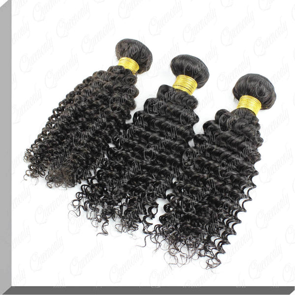 3 Bundles of Hair Weave Mongolian Kinky Curly Human Hair Weft|QUEENONLY - Queenonly