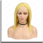 130% Density Color #Gold Straight Human Virgin Hair Front Lace Wigs|QUEENONLY - Queenonly