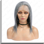 QUEENONLY 130% Density #Silver Grey Human Hair Wigs Brazilian Virgin Human Hair Wigs - Queenonly