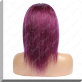 Silky Straight 130% Density #Burgundy Red Human Vrigin Hair Bob Wigs|QUEENONLY - Queenonly