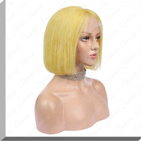 Hot Sale Wig in Instagram Gold Bob Human Virgin Hair Front Lace Wigs|QUEENONLY - Queenonly