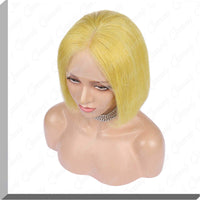 Hot Sale Wig in Instagram Gold Bob Human Virgin Hair Front Lace Wigs|QUEENONLY - Queenonly